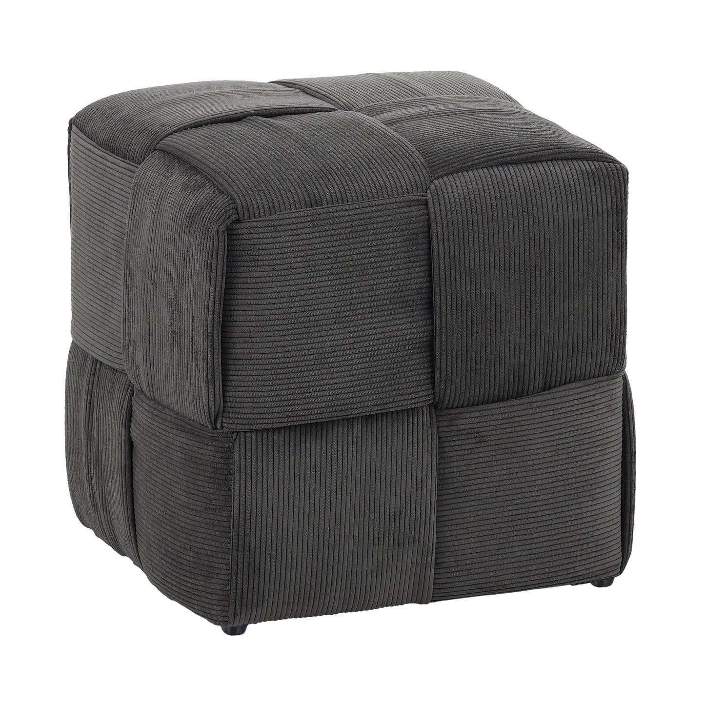 Ottoman Foot Rest Soft and Comfortable Ottoman Square Corduroy Woven Design Sofa Stool (Grey) image 1