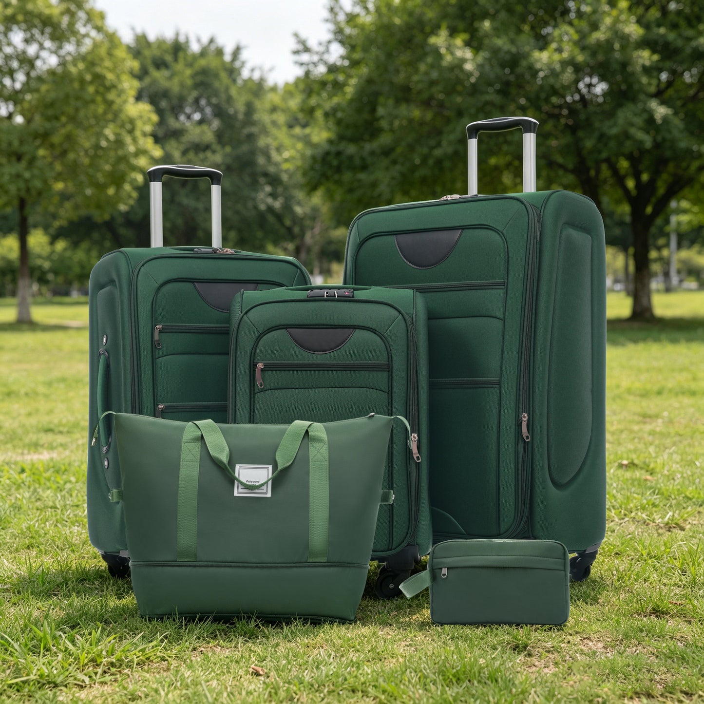 Softside Luggage Expandable 3 Piece Set Suitcase with Duffel Bag Upright Spinner Softshell Lightweight Luggage Travel Set-22/26/30 IN image 12