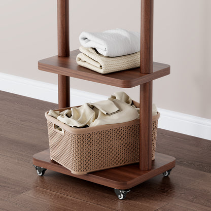 Coat Racks solid wood hanger 15.7* 11.8*71in Solid environmental protection easy to assemble beautiful can be placed in the bedroom/entrance/living room (Walnut) image 7