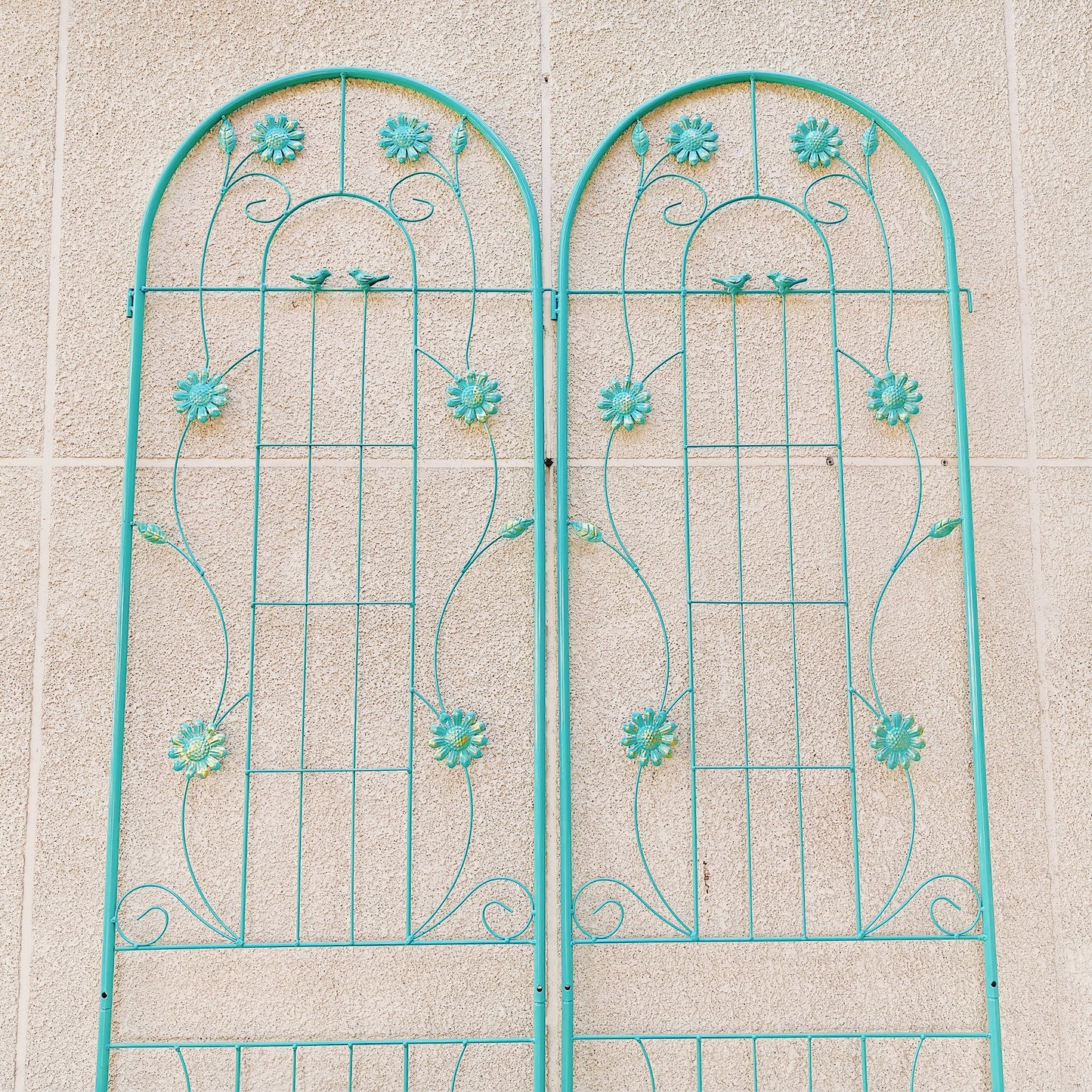 4 Pack Metal Garden Trellis 86.7" x 19.7" Rustproof Trellis for Climbing Plants Outdoor Flower Support Green image 9