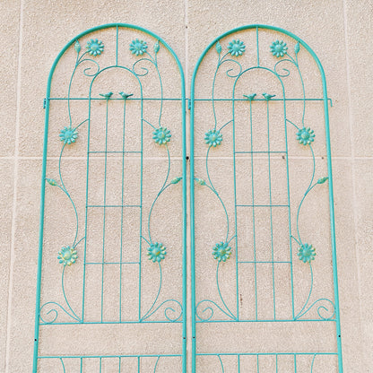 4 Pack Metal Garden Trellis 86.7" x 19.7" Rustproof Trellis for Climbing Plants Outdoor Flower Support Green image 9