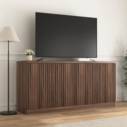 Buffet Cabinet with Storage, 62.60" Sideboard Cabinet with 4 Doors & Shelves, Wooden Kitchen Coffee Bar Credenza Storage for Living Room, Hallway Walnut image 11