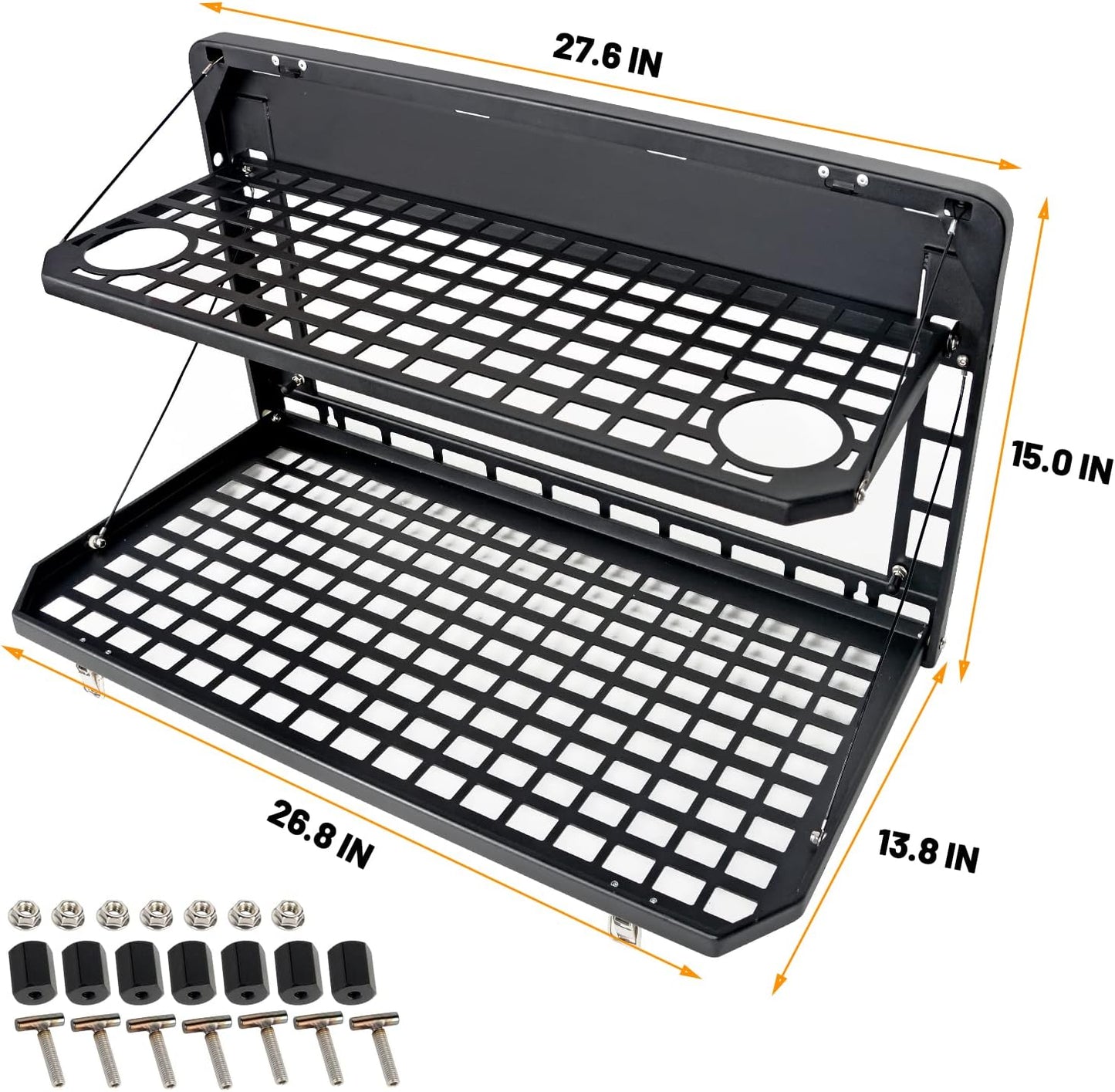 Tailgate Table Rear Foldable Cargo Shelf Aluminum Alloy Storage Shelf MOLLE Panel for Ford Bronco 2021-2026 image 7