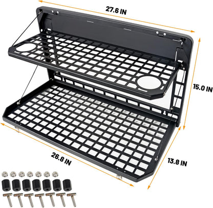 Tailgate Table Rear Foldable Cargo Shelf Aluminum Alloy Storage Shelf MOLLE Panel for Ford Bronco 2021-2026 image 7