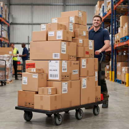 25.5"x51.5" Platform Truck, Foldable Handcart with 6'' TPR 360-Degree Silent Wheels, 1800lbs Heavy-Duty Push Dolly Cart, 4 Steel Load-Bearing Beams for Warehouse Garage Home Use image 5