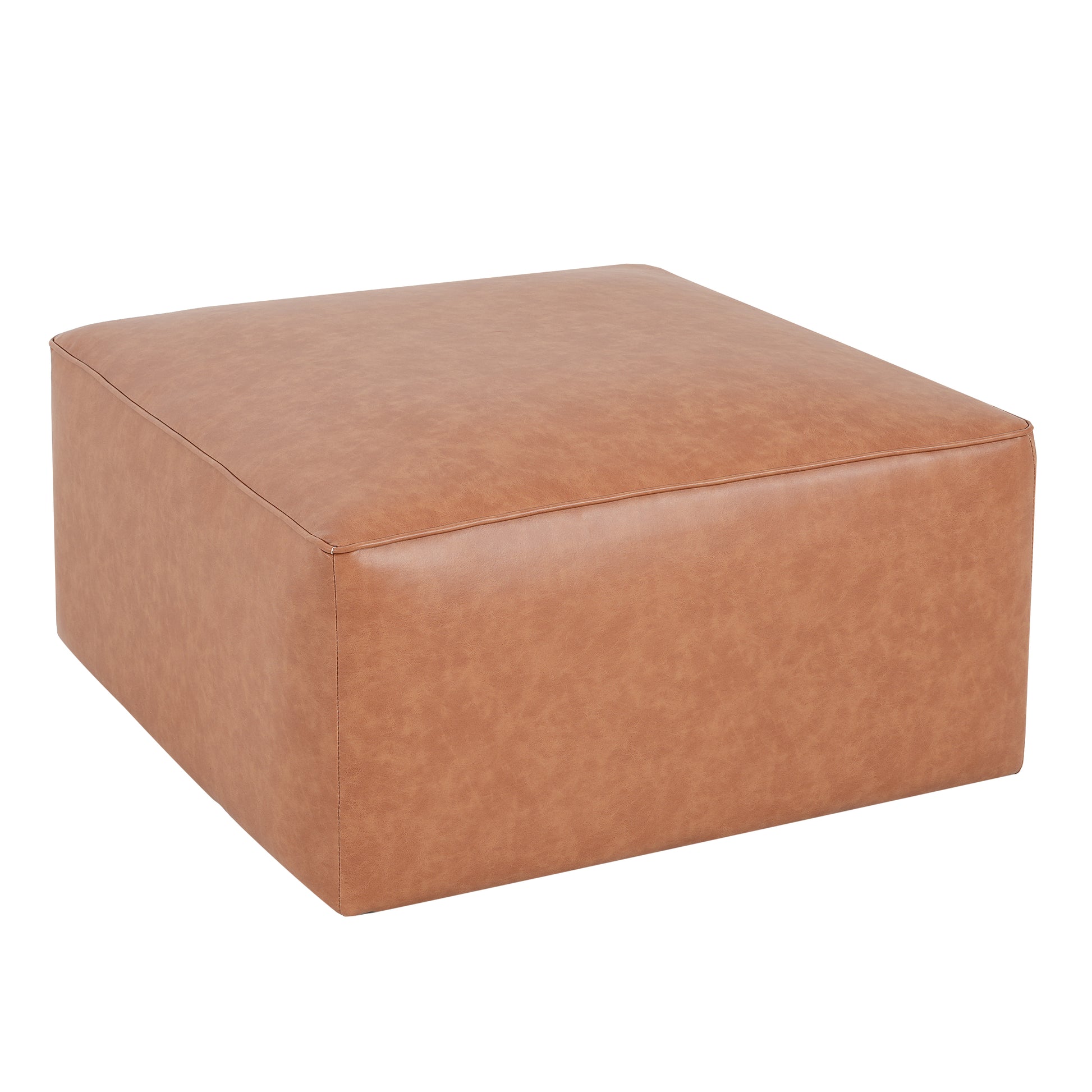 Upholstered Square PU Leather Ottoman,Tan Brown (old sku N757P180768T) image 11