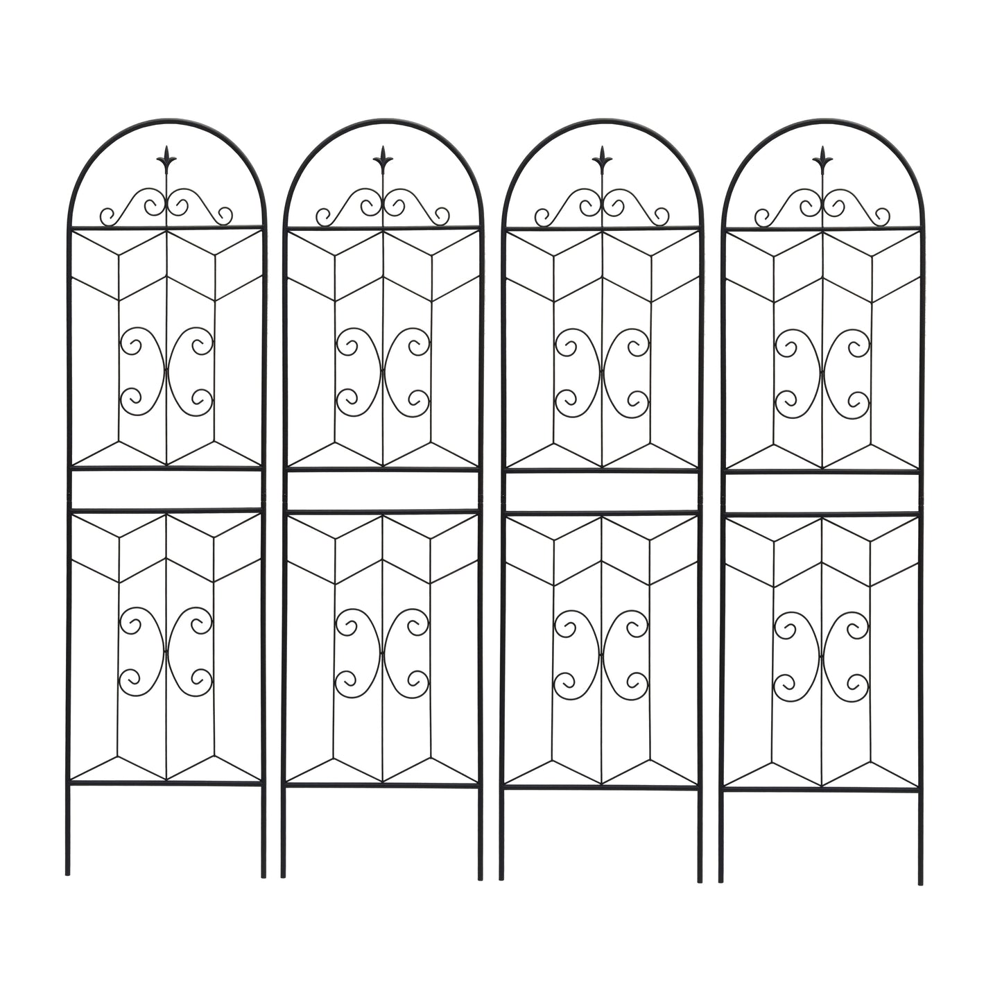 4 Pack Metal Garden Trellis 71" x 19.7" Rustproof Trellis for Climbing Plants Outdoor Flower Support Black image 2