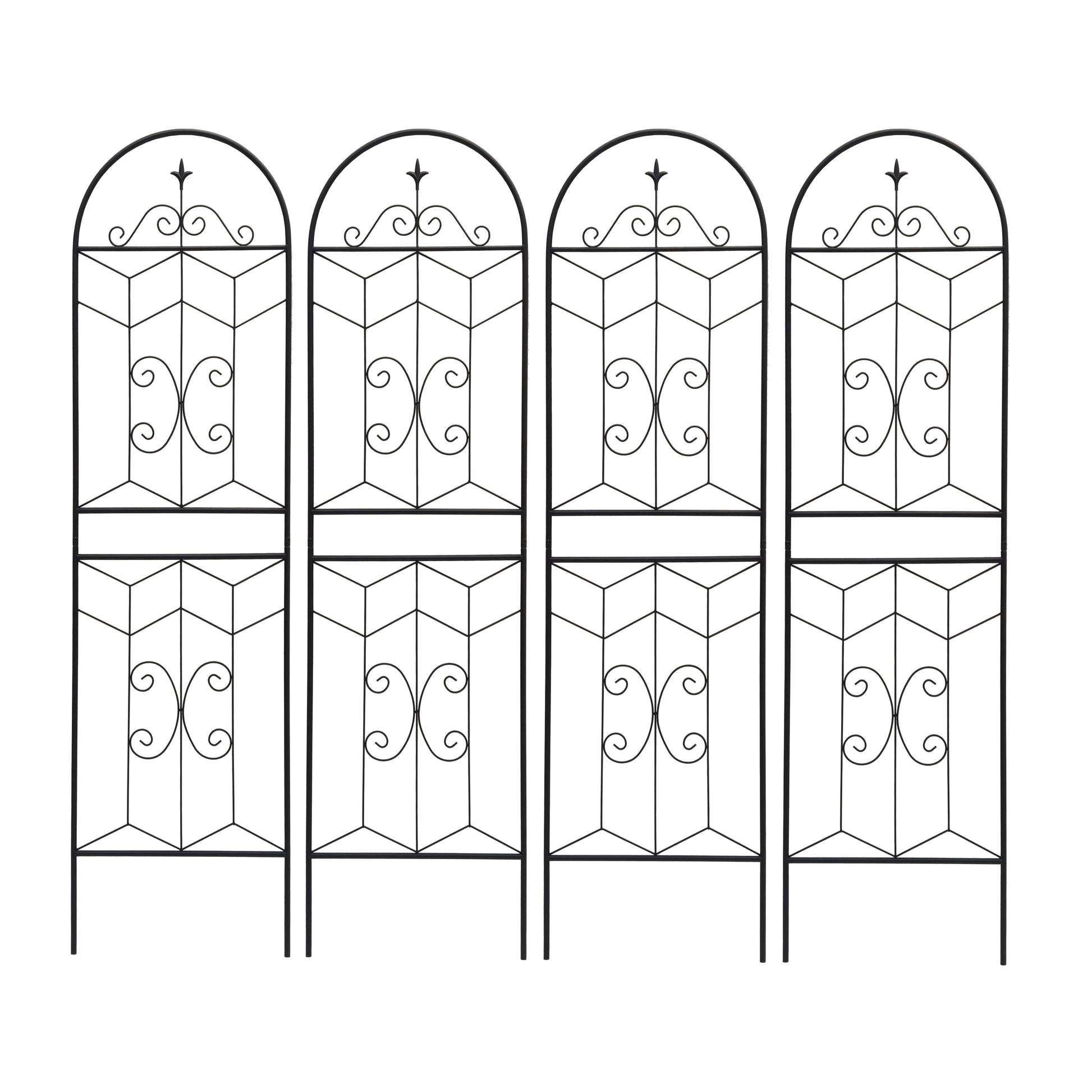 4 Pack Metal Garden Trellis 71" x 19.7" Rustproof Trellis for Climbing Plants Outdoor Flower Support Black image 2