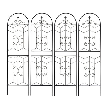 4 Pack Metal Garden Trellis 71" x 19.7" Rustproof Trellis for Climbing Plants Outdoor Flower Support Black image 2