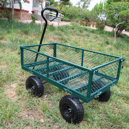Wagon Cart Garden cart trucks make it easier to transport firewood (green) image 10