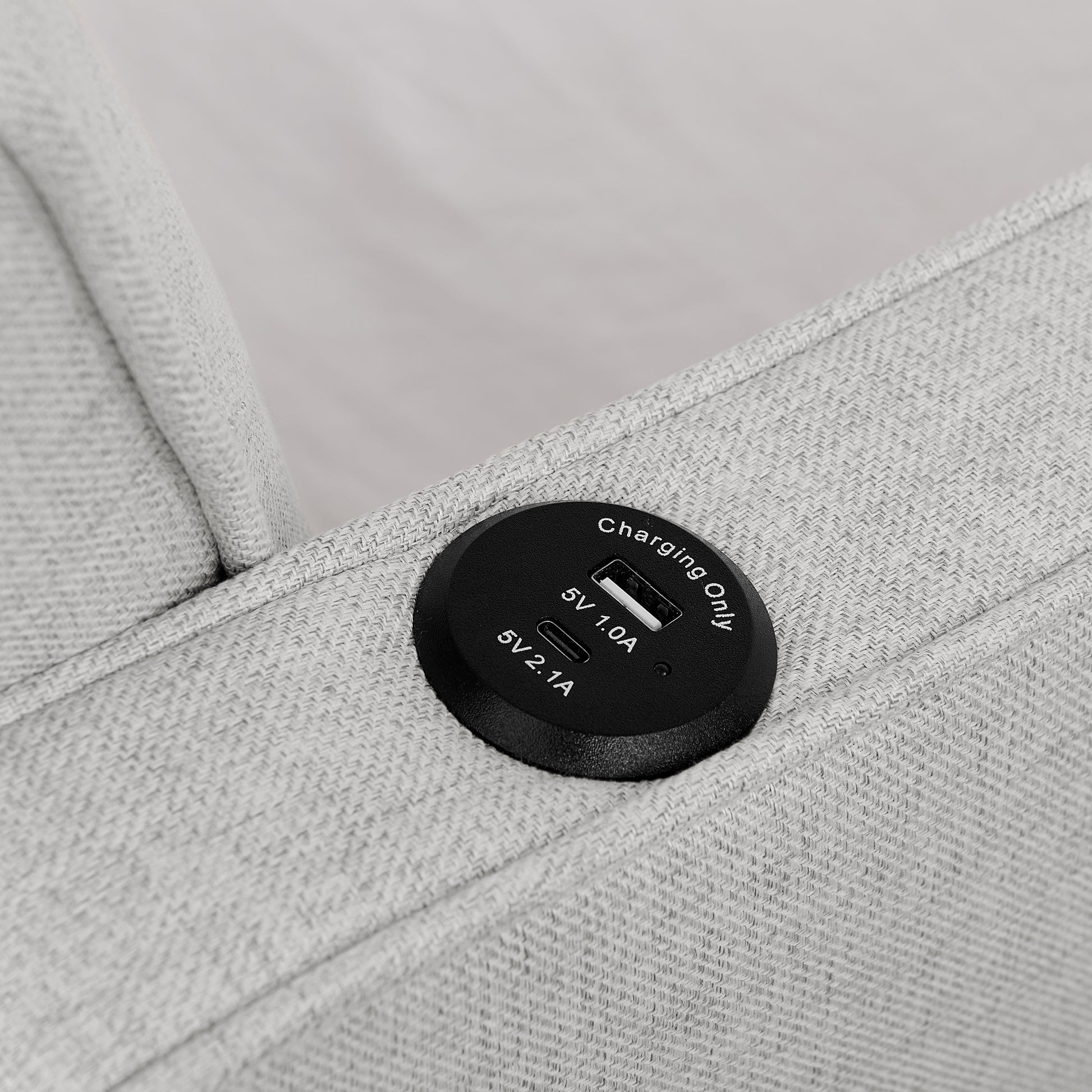 Twin Size Upholstery DayBed with Twin Size Pop-up Trundle and USB Charging Design image 9