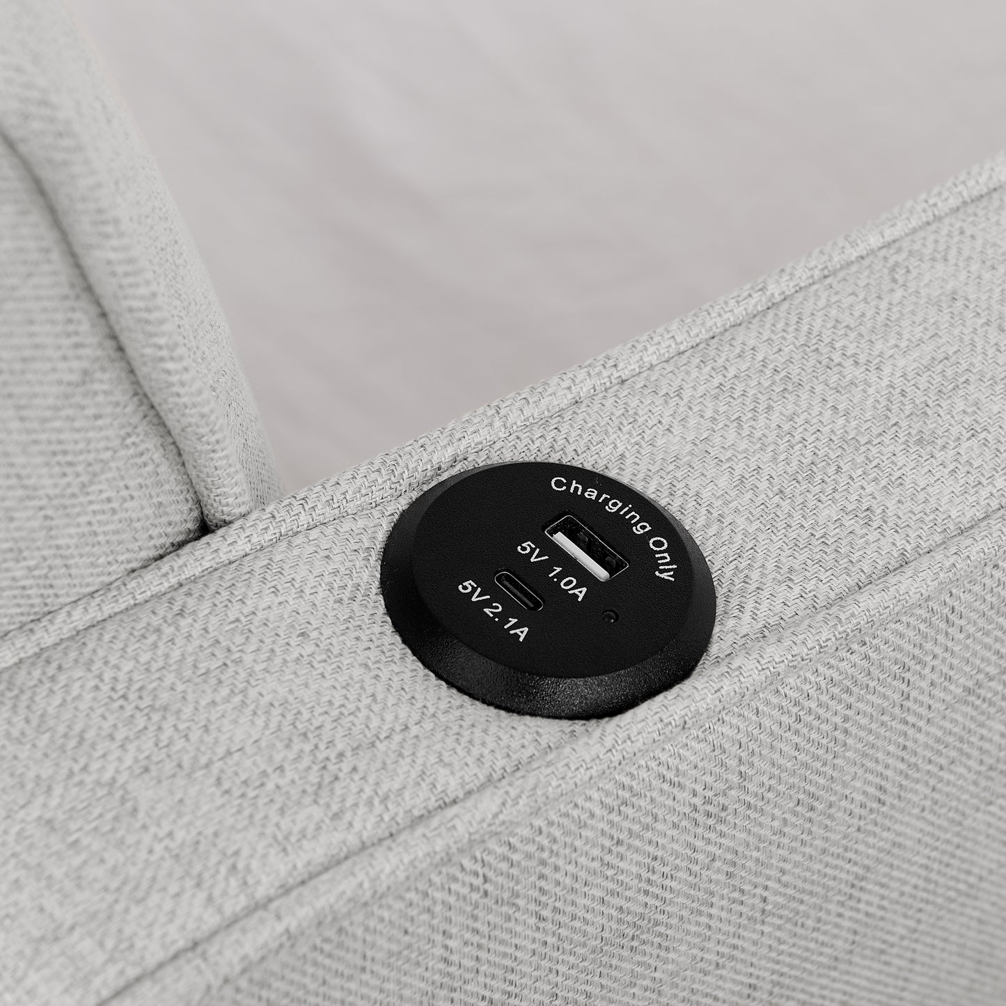 Twin Size Upholstery DayBed with Twin Size Pop-up Trundle and USB Charging Design image 9