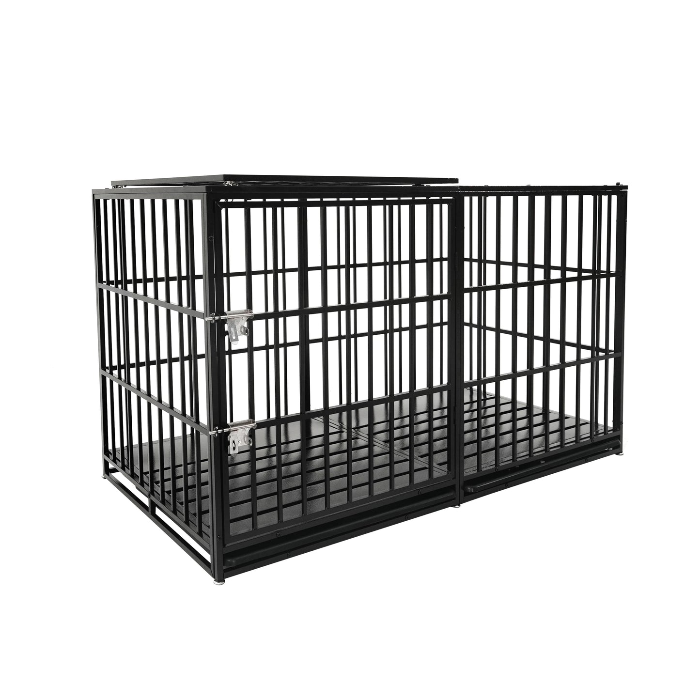 61" Extra Large Heavy Duty Dog Crate Dog cage Strong Metal Dog Kennels and Pens Crates for Large Dogs image 9