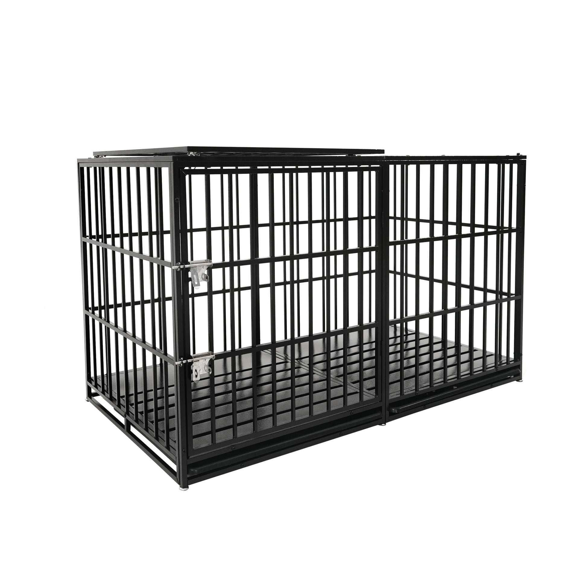 61" Extra Large Heavy Duty Dog Crate Dog cage Strong Metal Dog Kennels and Pens Crates for Large Dogs image 9