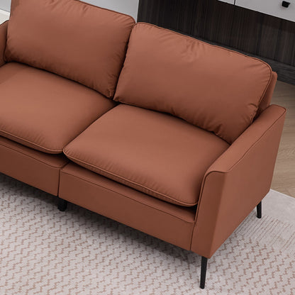 TS Cat paw leather upholstered sofa loveseat,Nordic retro light luxury living room balcony bedroom single casual sofa chair (Brown) image 3