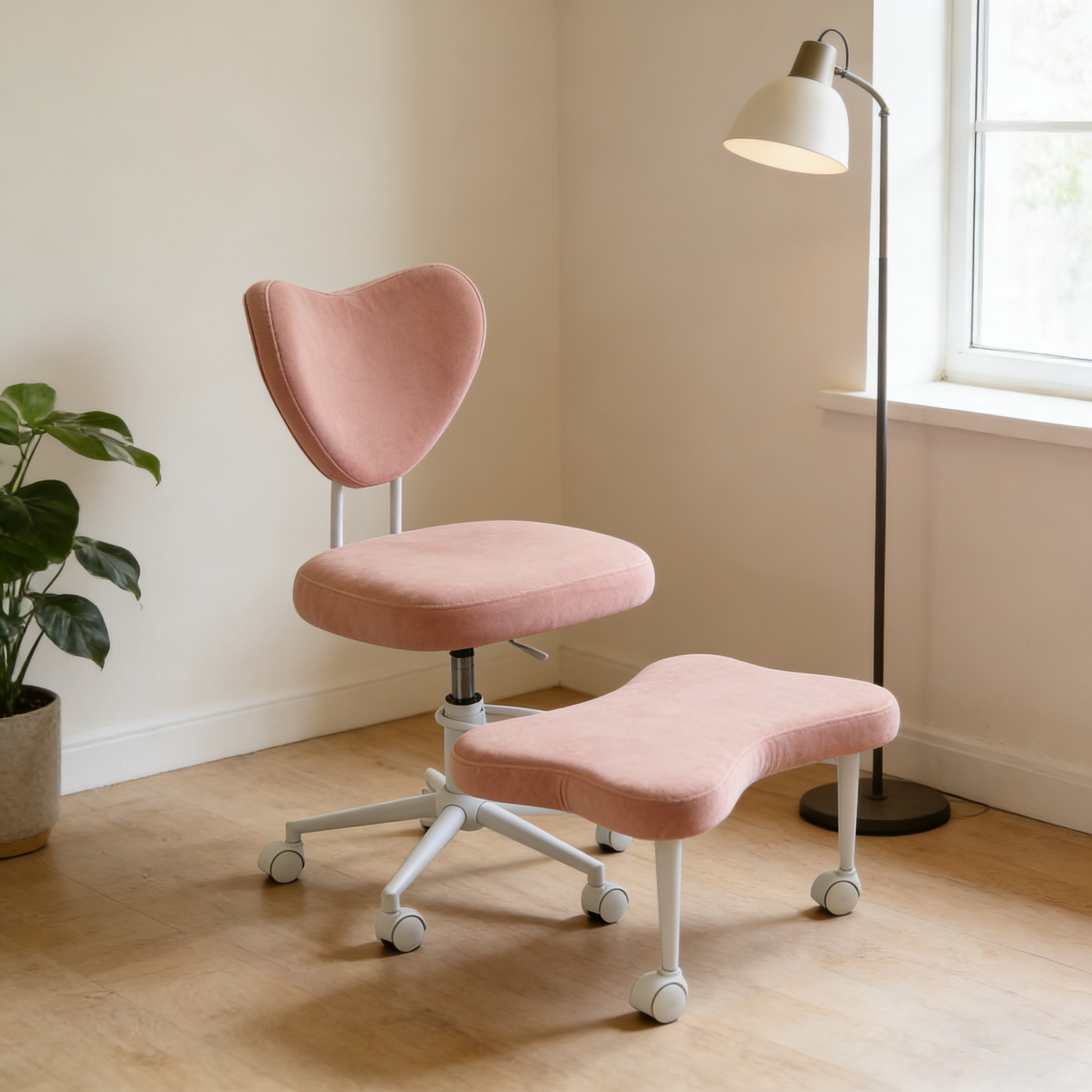 Meditation chair, an ergonomic cross-legged seating chair with lumbar support and a height-adjustable seat cushion, ideal for people engaged in high-intensity office work. PINK image 10