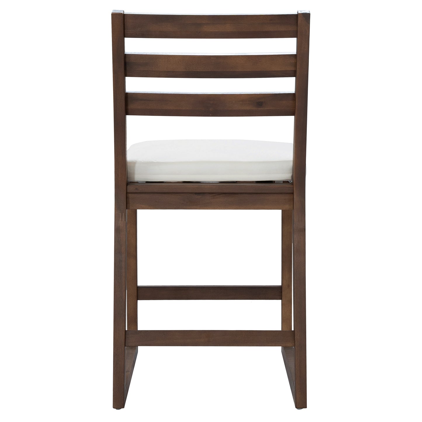 TREXM 5-Piece Rustic Patio Bar Set, Patio Table and Chairs Set with Ergonomic Chairs, Solid Wood Slatted Tabletop for Poolside, Balcony, Backyard, Porch (Mocha+Beige Cushion) image 9