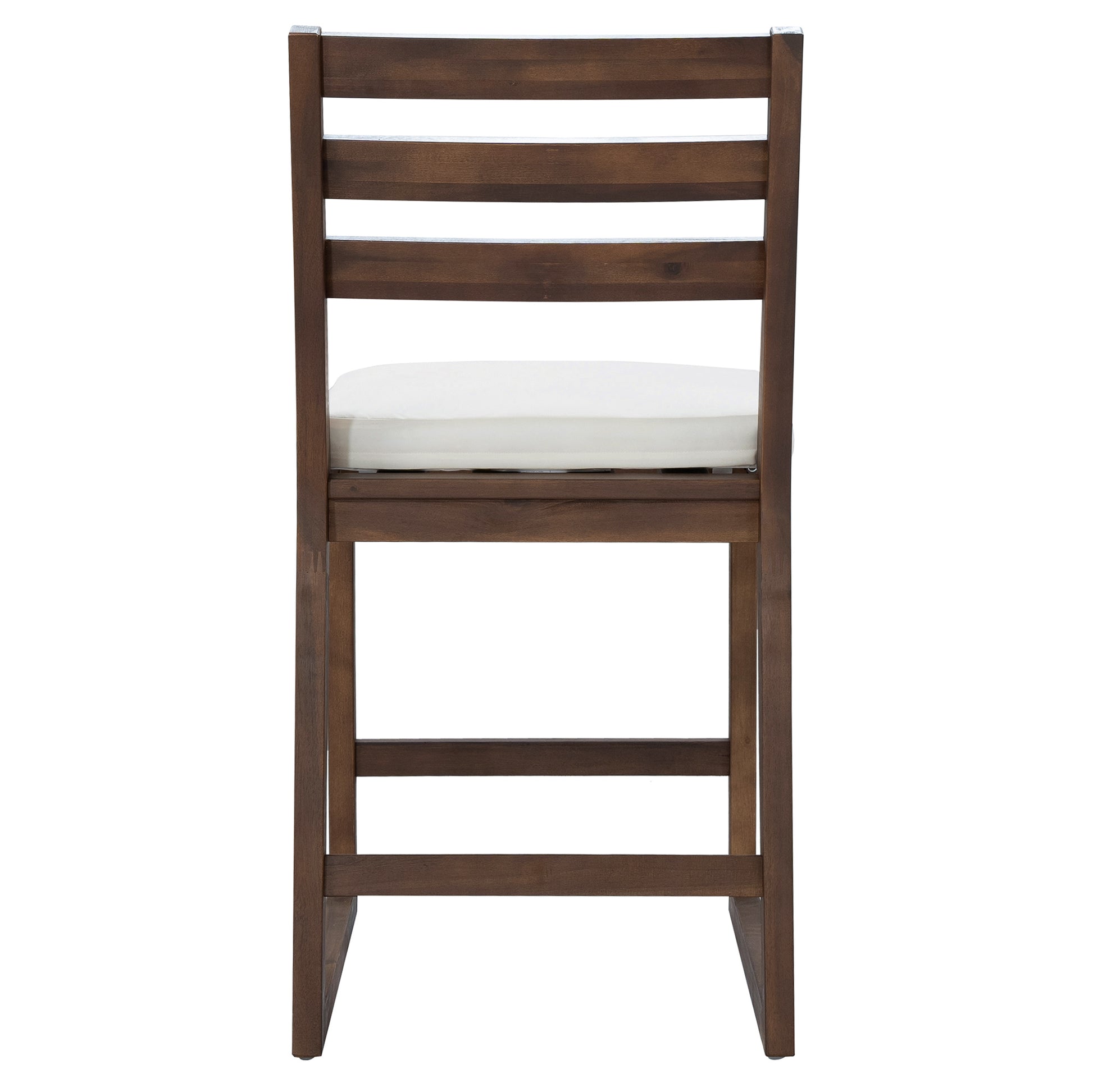 TREXM 5-Piece Rustic Patio Bar Set, Patio Table and Chairs Set with Ergonomic Chairs, Solid Wood Slatted Tabletop for Poolside, Balcony, Backyard, Porch (Mocha+Beige Cushion) image 9
