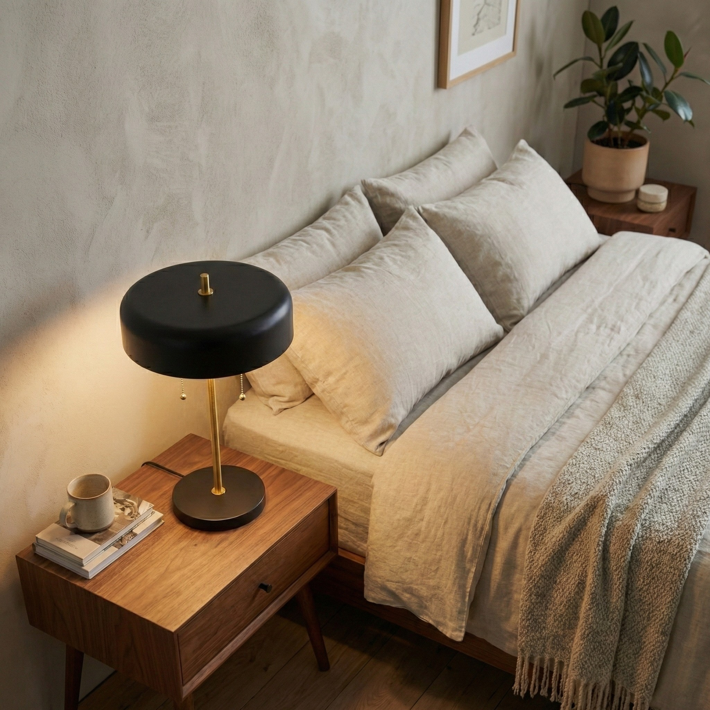 Bedroom Table Lamp Nordic Home Creative Romantic Warm Study Room Desk Bedside Lamp, Obni Table Lamp with Black outer and White inner 110~120V image 3