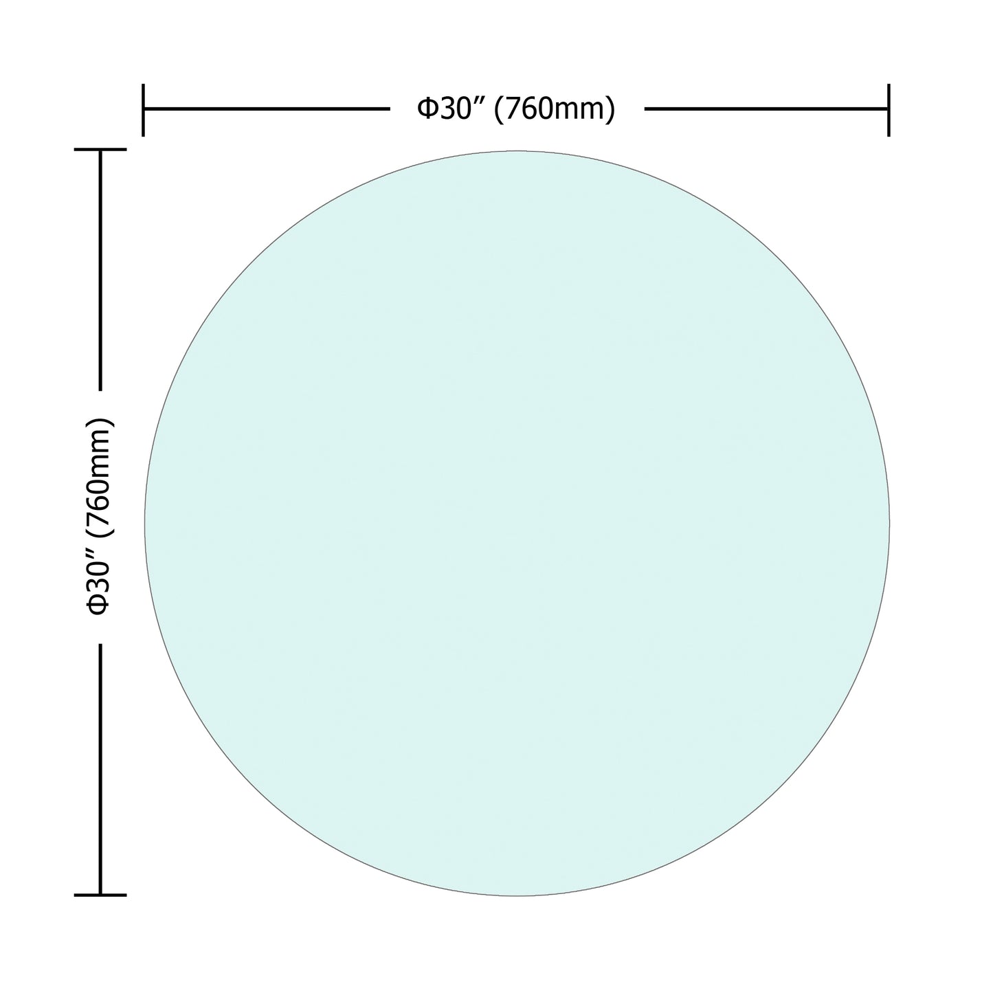 30" Inch Round Tempered Glass Table Top Clear Glass 1/4" Inch Thick Flat Polished Edge(Old Sku:W126560371) image 2
