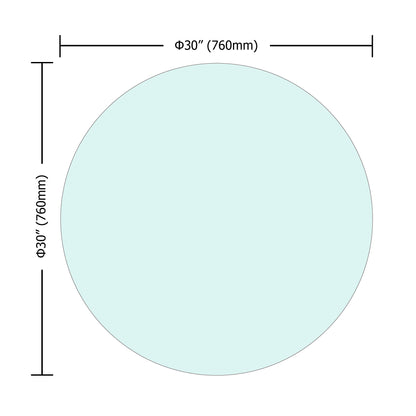 30" Inch Round Tempered Glass Table Top Clear Glass 1/4" Inch Thick Flat Polished Edge(Old Sku:W126560371) image 2