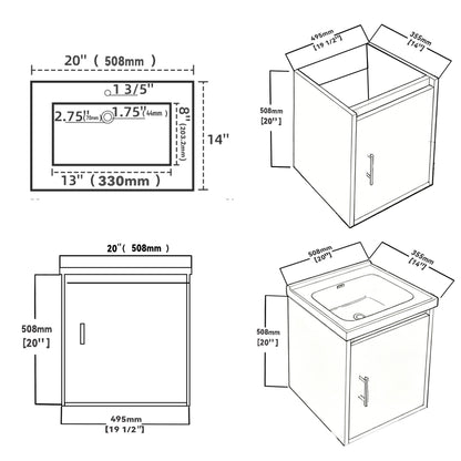 20 Inch Floating Bathroom Vanity with Sink, Soft-Close Door,Ceramic Sink,Plywood, Grey image 6