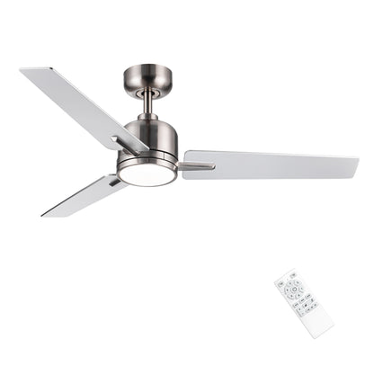 48" Brushed Nickel Lowe Profile Ceiling Fan with Light image 5