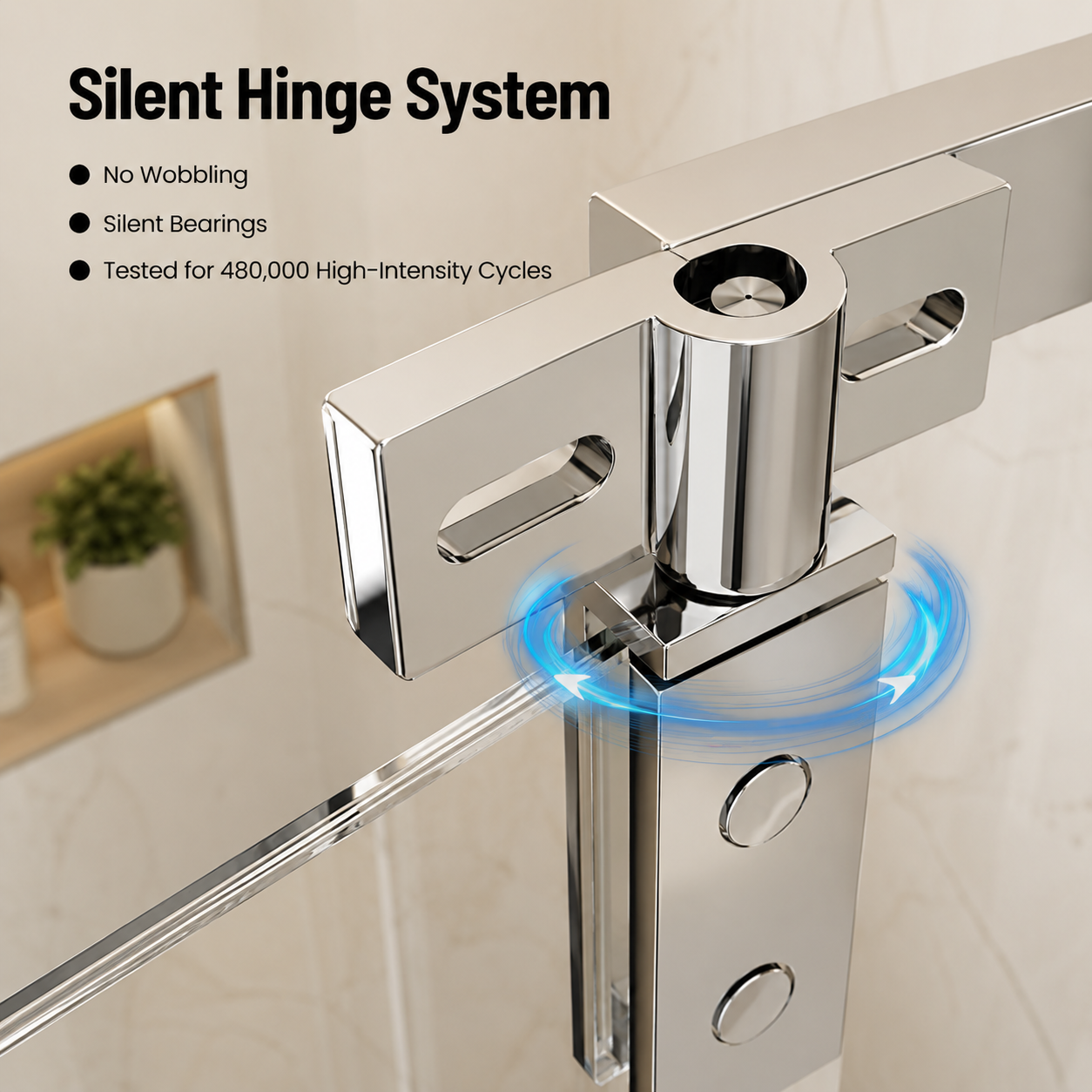 36" W x 72" H Neo-Angle Corner Shower Door, 1/4" (6mm) Clear Tempered Glass with Safety Film and Nano Coating, Framed Pivot Design, Chrome image 5