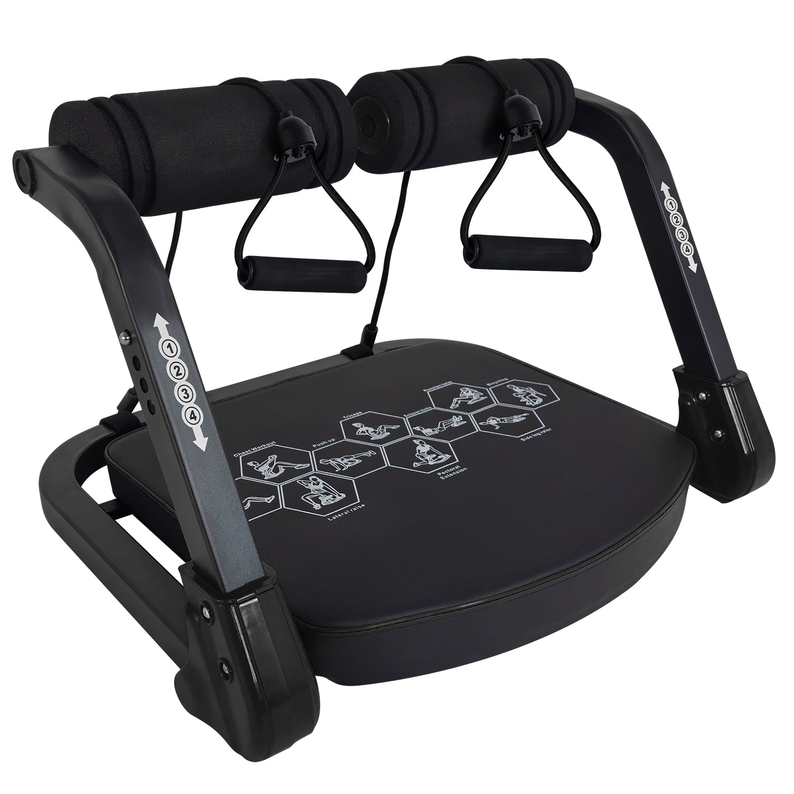 Ab Core Trainer Abdominal Machine for Home Gym with Resistance Bands Black image 8