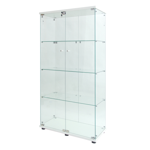 Tempered glass display cabinet white dimensions diagram