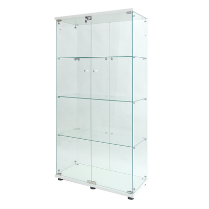 Tempered glass display cabinet white dimensions diagram
