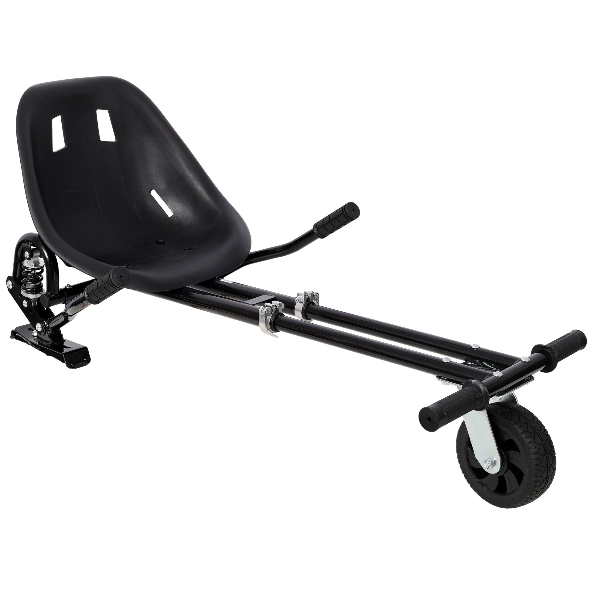 Hoverboard Seat Attachment Go-Kart,Fits 6.5" 8"10" Hoverboards, Heavy Duty Dual Pole & Dual Shock Absorber,Sturdy Adjustable Off-Road Frame,Hover Cart for Family Fun,not include Hoverboard,Black image 7