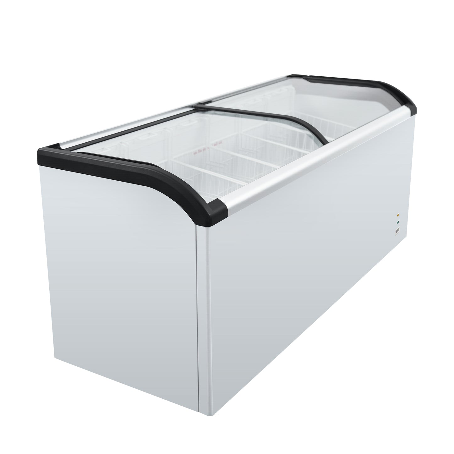 Curved Top Display Freezer 19.3 Cu.ft Sliding Glass Lid Ice Cream Freezers Commercial Mobile Chest Freezer with LED Lighting image 1