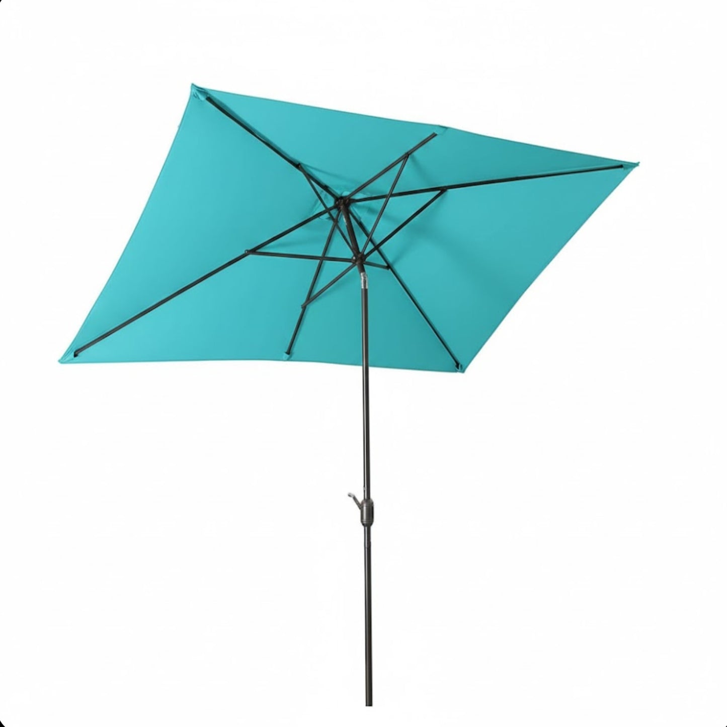 6.5 x 10 ft Turquoise Rectangular Patio Umbrella with Crank, Tilt, Polyester UV-Resistant Canopy for Pool, Backyard & Patio (Without base) image 12