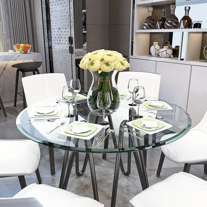 38.6" Inch Round Tempered Glass Table Top Clear Glass 2/5" Inch Thick Beveled Polished Edge (Old Sku:W1265115810) image 1