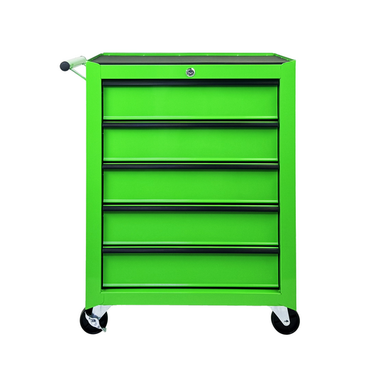 Rolling Metal Tool Chest with 5 Drawers, 20" 5-Drawer Tool Chest Cabinet with Ball Bearing Drawer Slides, Steel Tool Storage Box Organizer -GREEN image 1