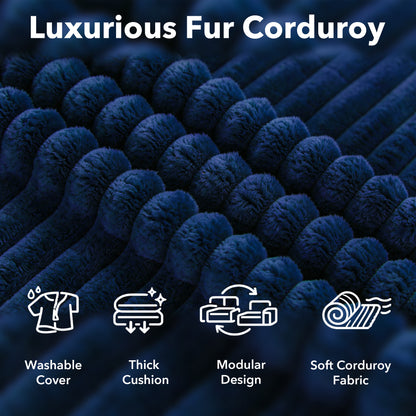 Modular Sectional Cloud Couch for Living Room - 130" Modular U Shaped Sectional Couch, No Assembly Compression Sofas, Comfy Floor Sofa with Memory Foam,Blue image 10
