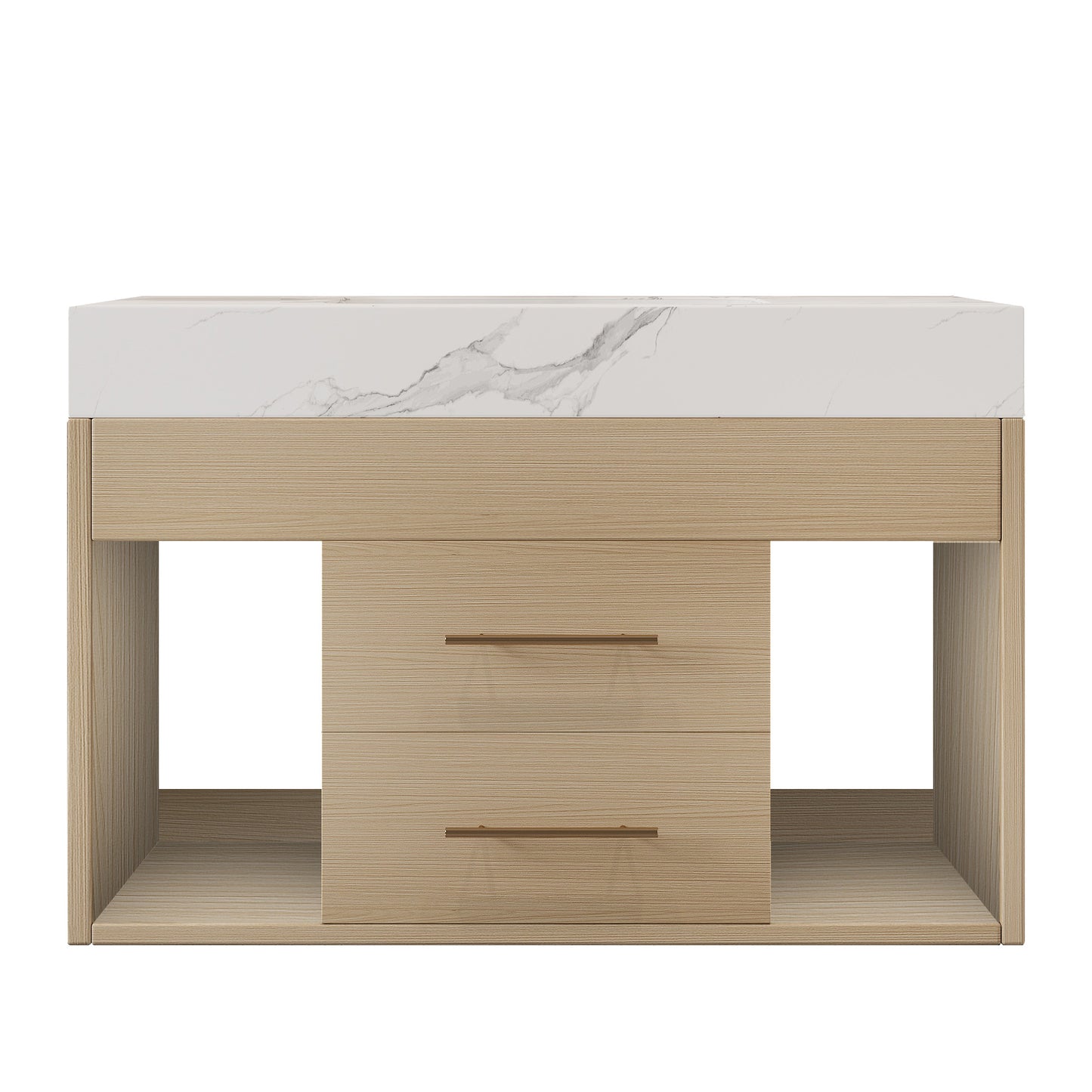 29.9" Modern Floating Bathroom Vanity with Sintered Stone Top Ceramic Undermount Sink Wall-Mounted for Small Bathrooms, Apartment image 8