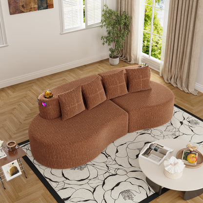 Modern Curved Sectional 3 Seat Minimalist Elegant Half Moon Sofa Compressed Modular Sectional Sofa for Living Room, Office, Apartment image 10