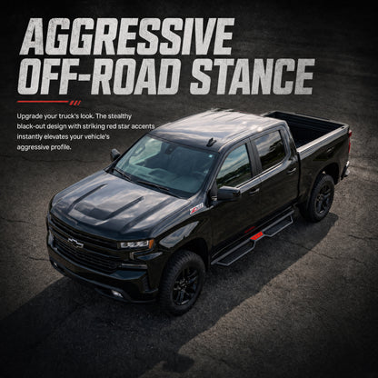 6" Running Boards For 2019-2026 Chevy Silverado 1500 Crew Cab, 2020-2026 Silverado/Sierra 2500HD 3500HD Crew Cab, Two Stairs Design Nerf Bars Step Bars Hexagonal style image 4