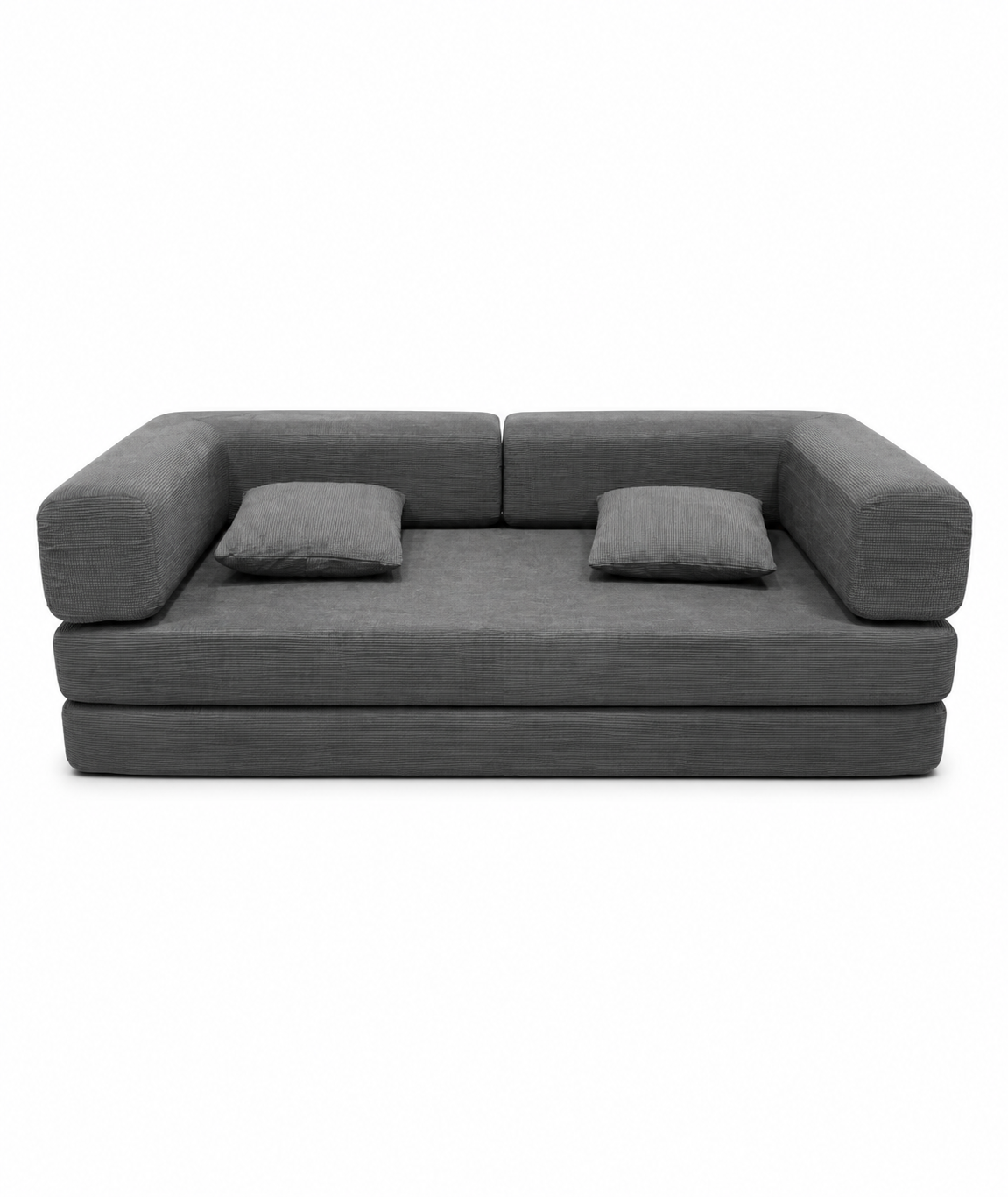 Double sofa, sofa bed, multifunctional compression sofa, wide body sofa, pure sponge sofa, fine striped velvet fabric sofa image 2