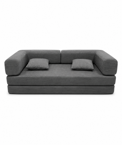 Double sofa, sofa bed, multifunctional compression sofa, wide body sofa, pure sponge sofa, fine striped velvet fabric sofa image 2