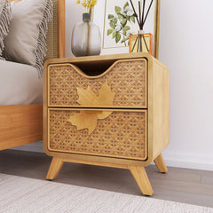 Hand-Carved Accent Cabinet with 2 Drawers - Elegant Storage Solution