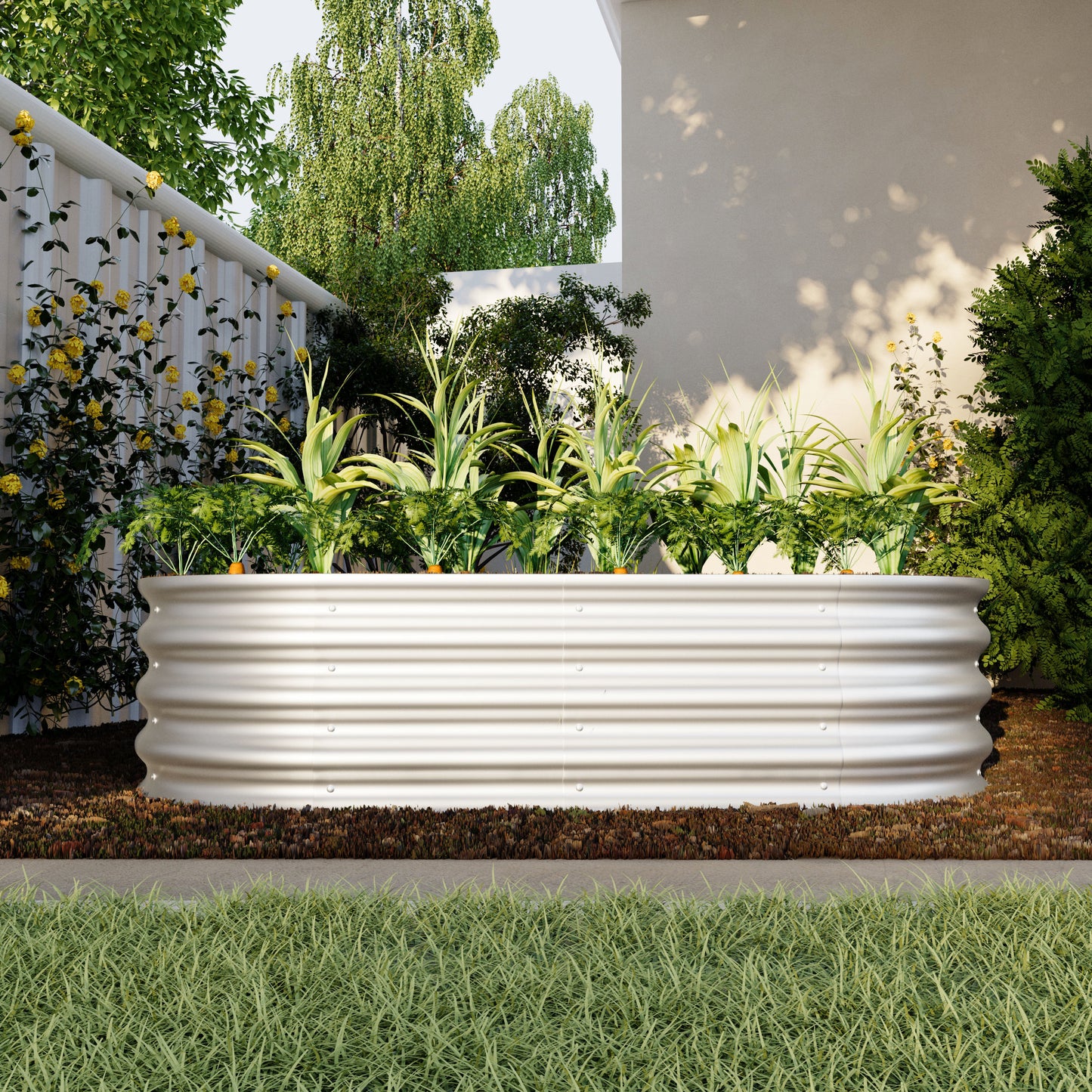 2Pcs 4x2x1ft Raised Garden Bed Kit, Galvanized Planter Raised Garden Beds for Outdoor for Vegetables,Flowers &Herbs, Heavy Duty, Rust-Resistant, Easy Assembly image 3