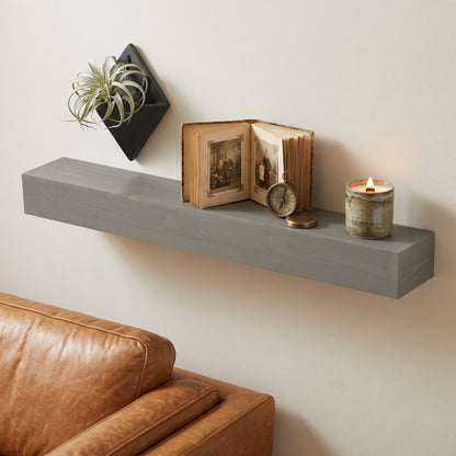 48'' Fireplace Mantel Fir Wood Wall-Mounted & Floating Shelf for Home Decor with Flat Surface image 1