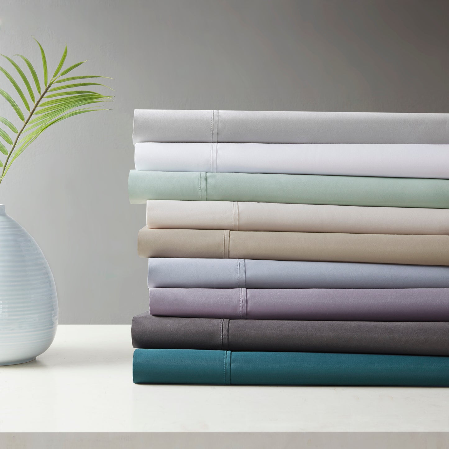 4 Pieces Queen Cooling Cotton Blend Sheet Set,Blue image 10