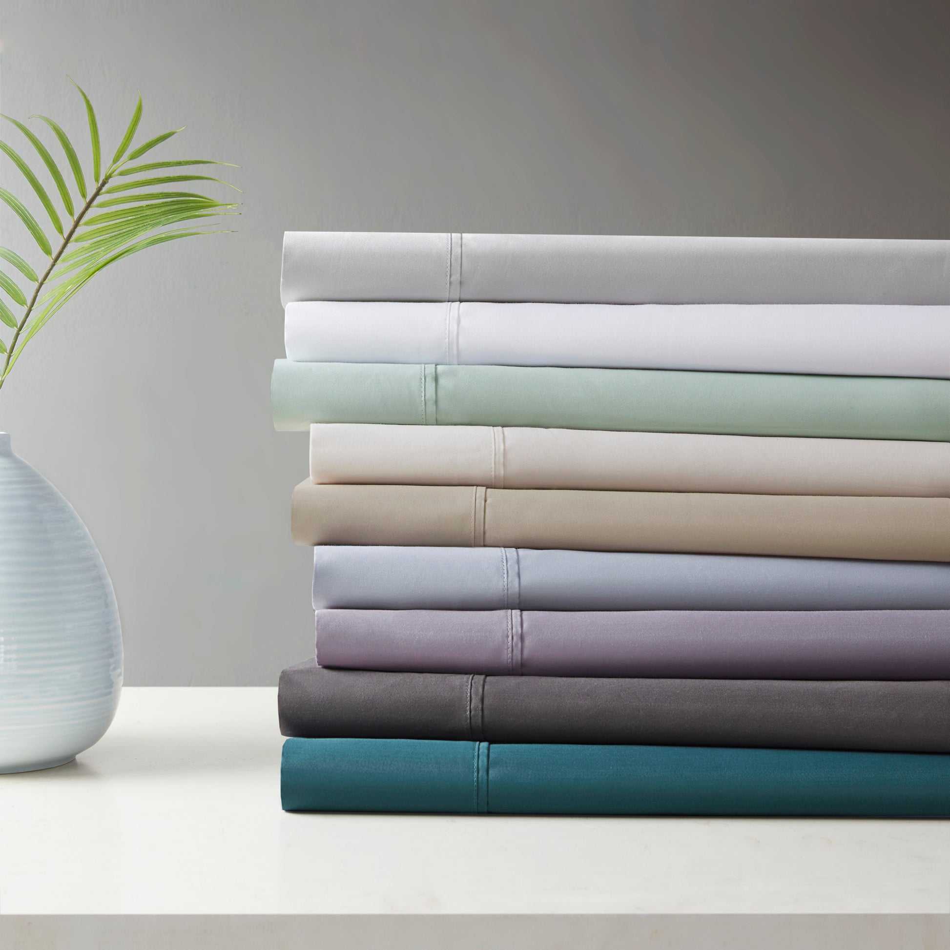 4 Pieces Queen Cooling Cotton Blend Sheet Set,Blue image 10