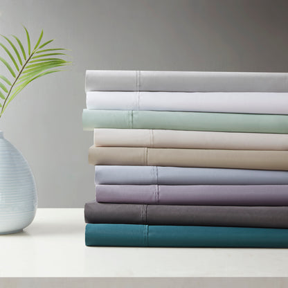 4 Pieces Queen Cooling Cotton Blend Sheet Set,Blue image 10