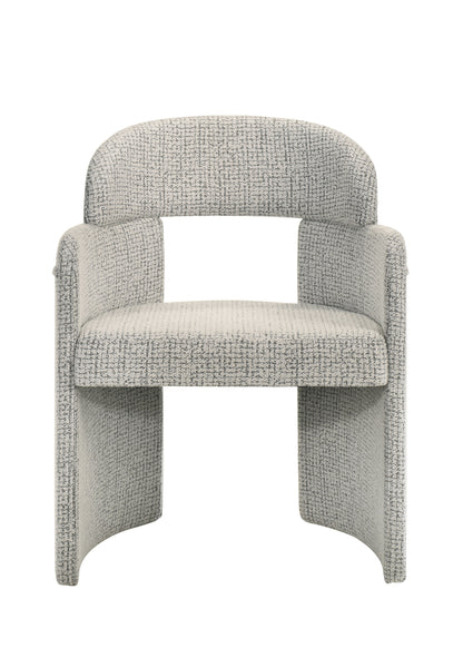 Kyree Ivory & Grey Chenille Arm Chair (Set of 2) image 6