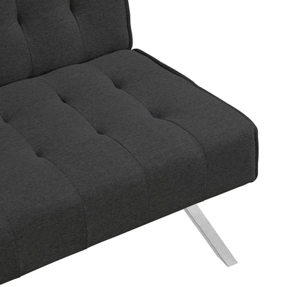 WOOD FRAME, STAINLESS LEG, FUTON, SOFA BED BLACK image 12